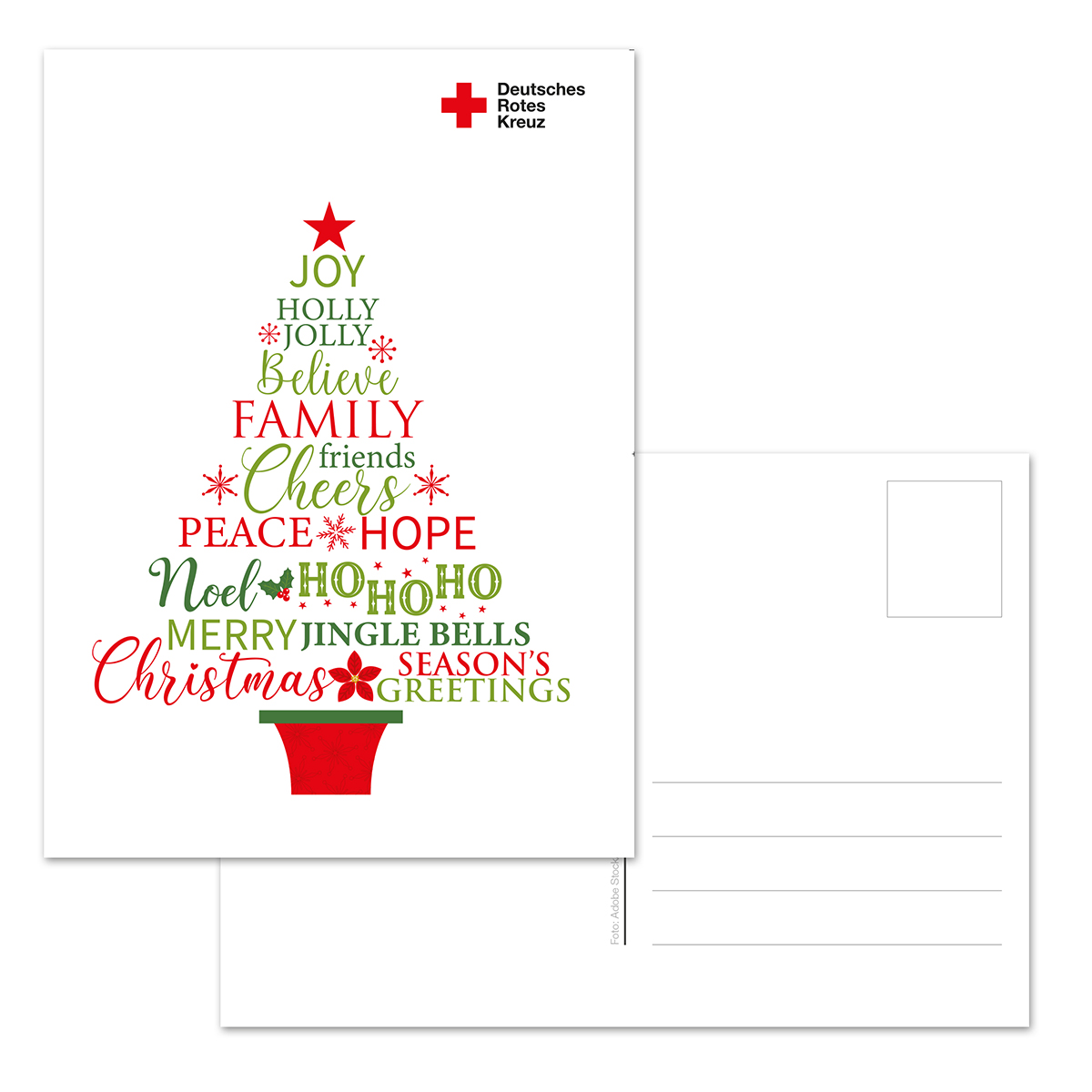 Weihnachtspostkarte Motiv Weihnachtsbaum in verschiedenen Sprachen, VE = 10 Stück Weihnachtspostkarte Motiv Weihnachtsbaum in verschiedenen Sprachen mit VE = 10 Stück