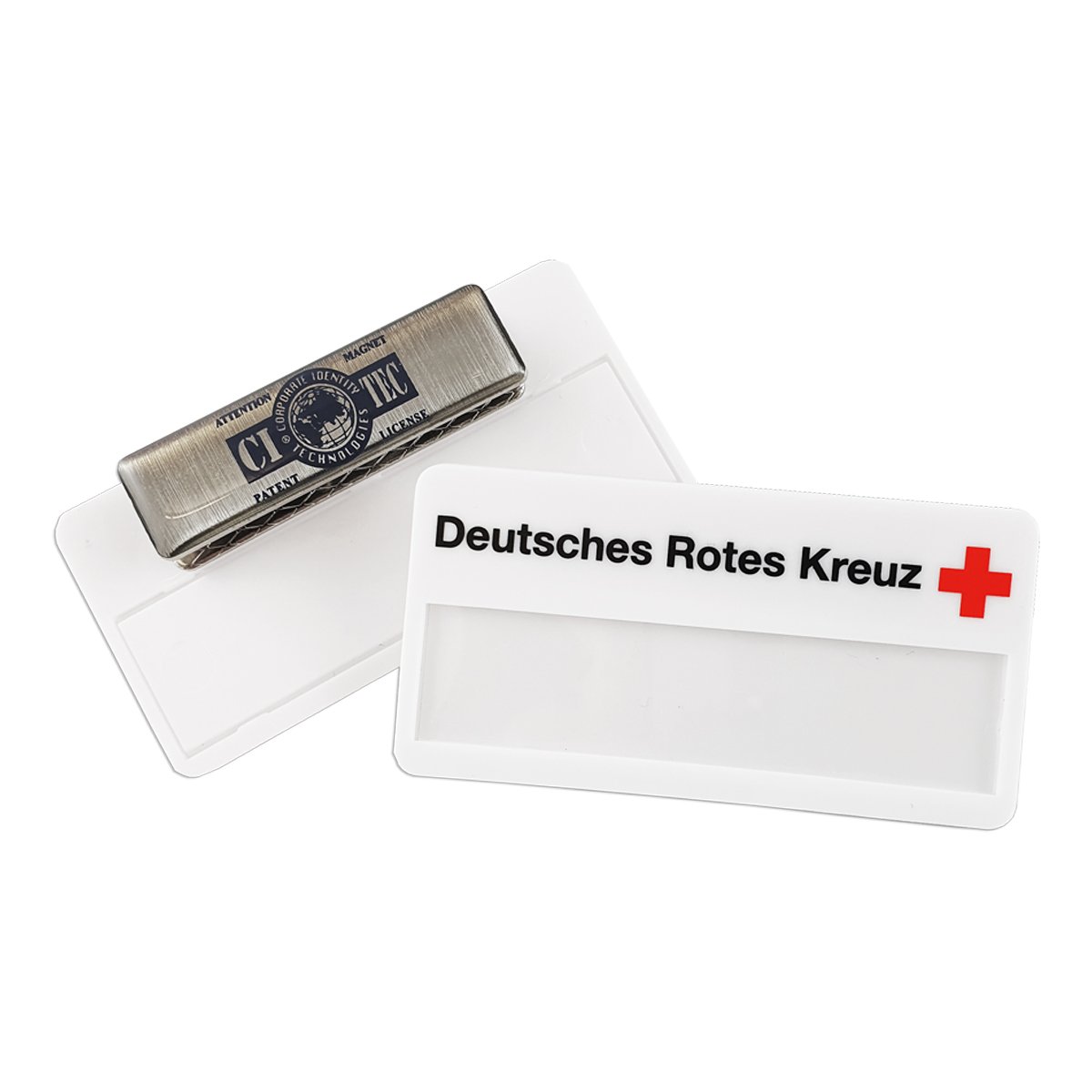 Namensschild mit magnetischem Verschluss, VE = 10 Stück Namensschild mit magnetischem Verschluss, VE = 10 Stück