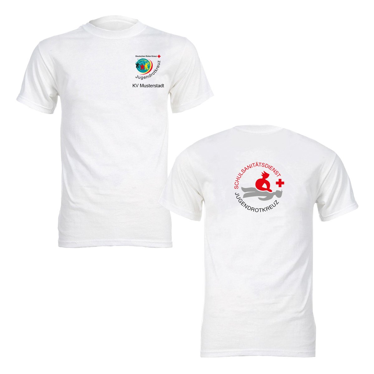 T-Shirt weiß, Druck: SSD-Logo und Zusatzzeile vorn T-Shirt weiß mit Druck: SSD-Logo und Zusatzzeile vorn