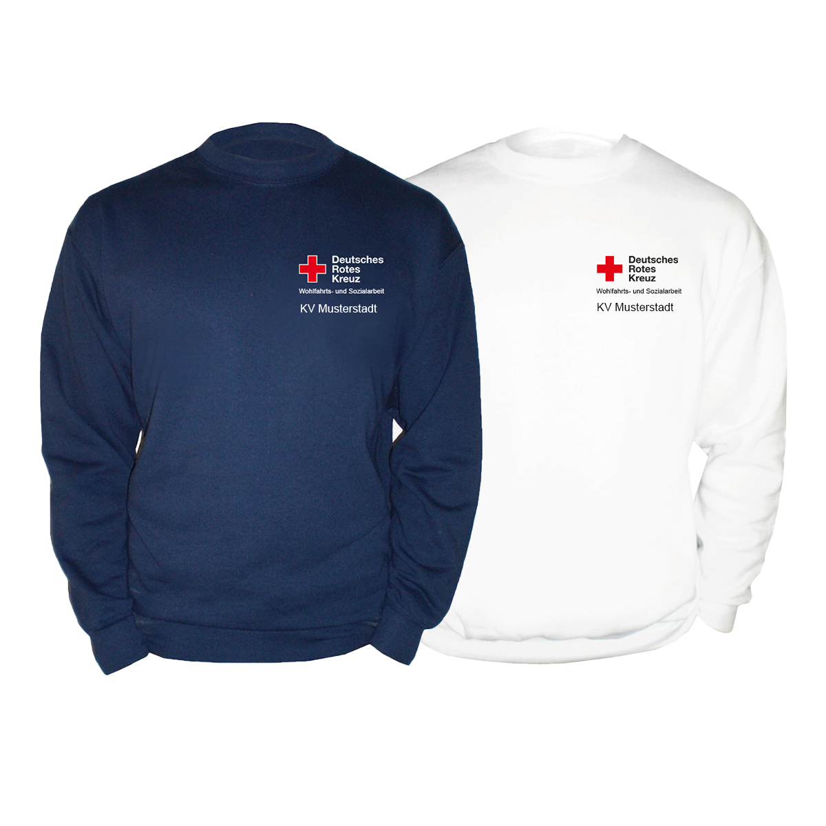Sweatshirt Wohlfahrt Nds., mit Zusatzzeile vorn Langarm, Strickwaren, Pullover, Sweatshirt, Logo