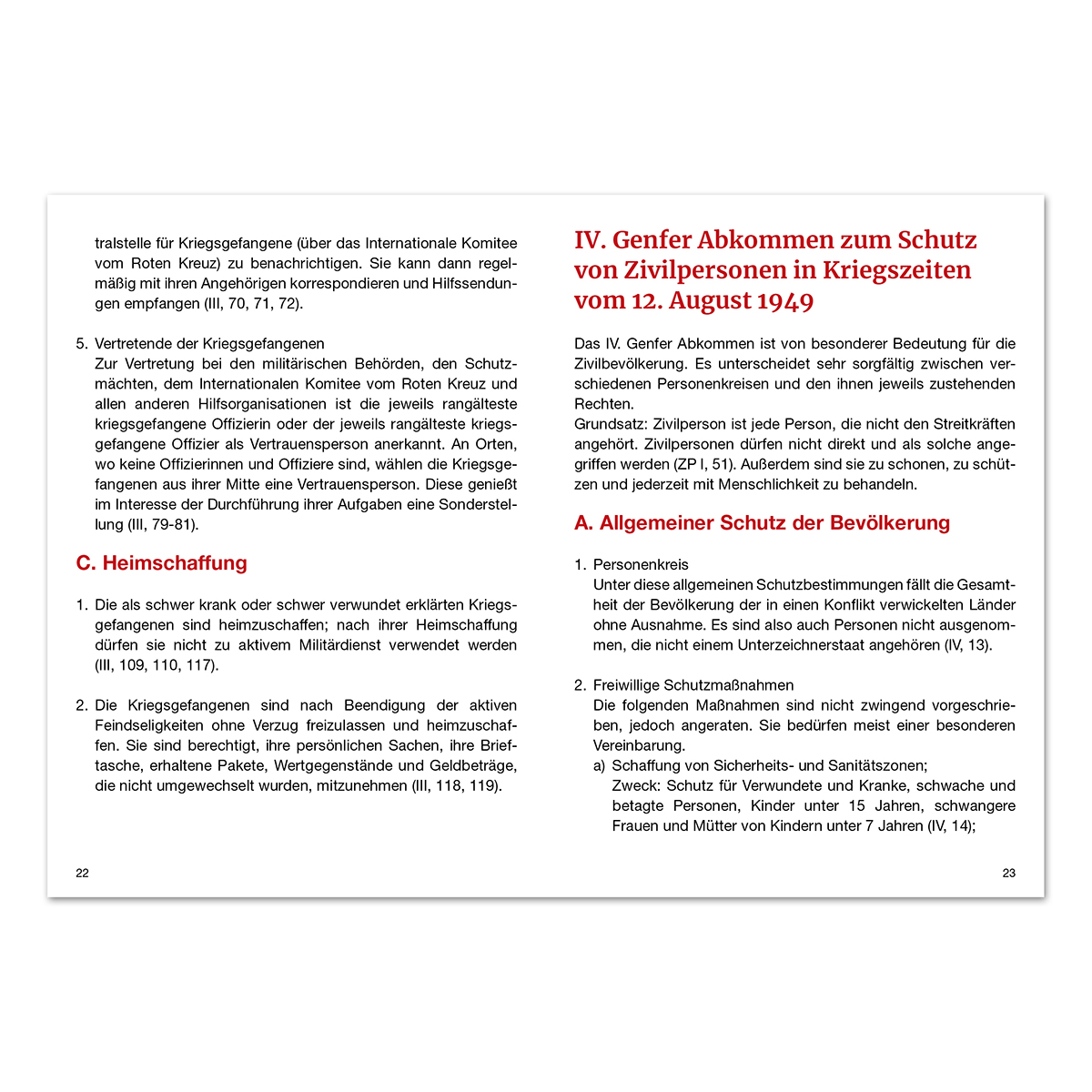 Broschüre Die Genfer Abkommen und ihre Zusatzprotokolle mit VE = 10 Stück