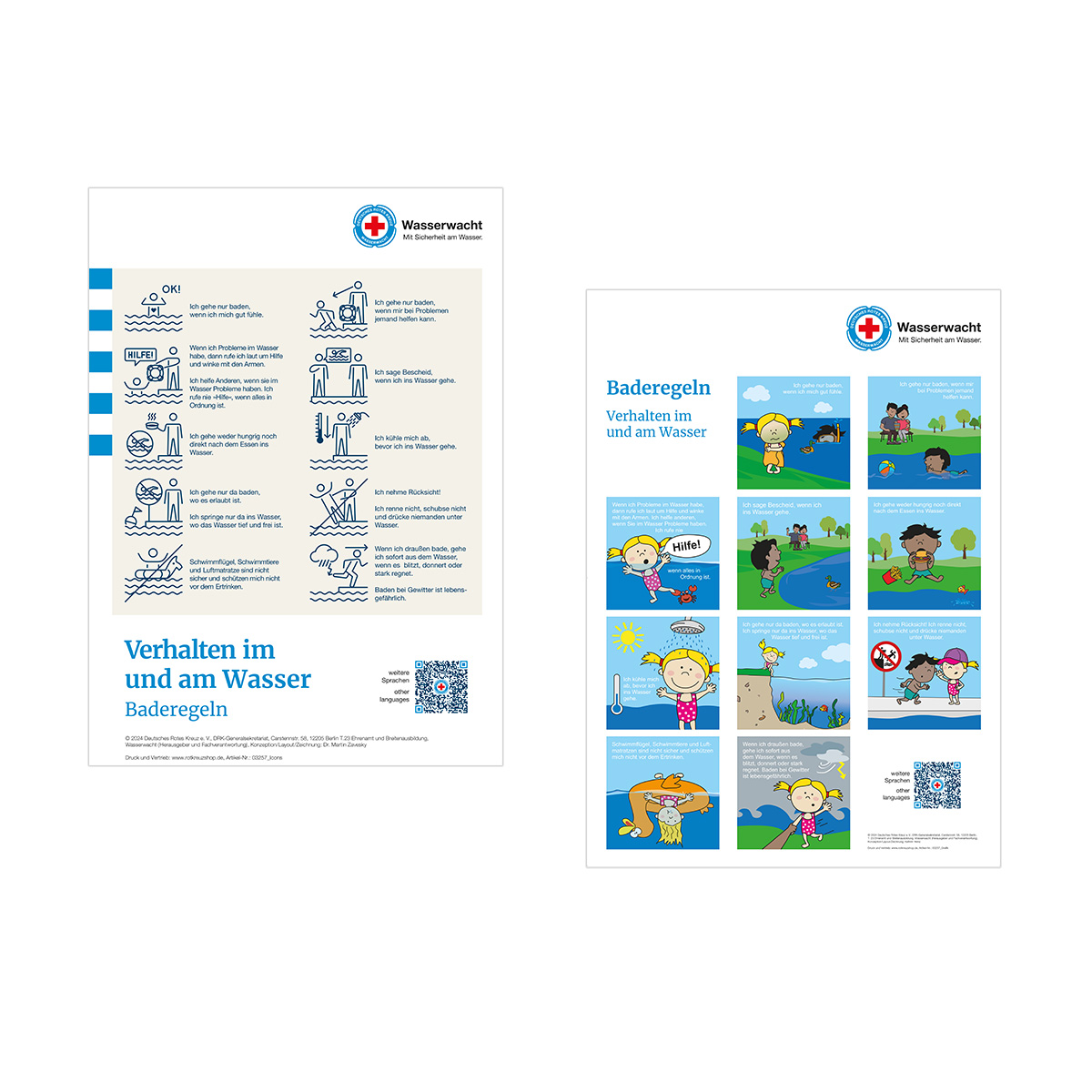 Plakatset "Baderegeln" als Grafik oder mit Icons, VE = 10 Stück Plakatset "Baderegeln" als Grafik oder mit Icons, VE = 10 Stück