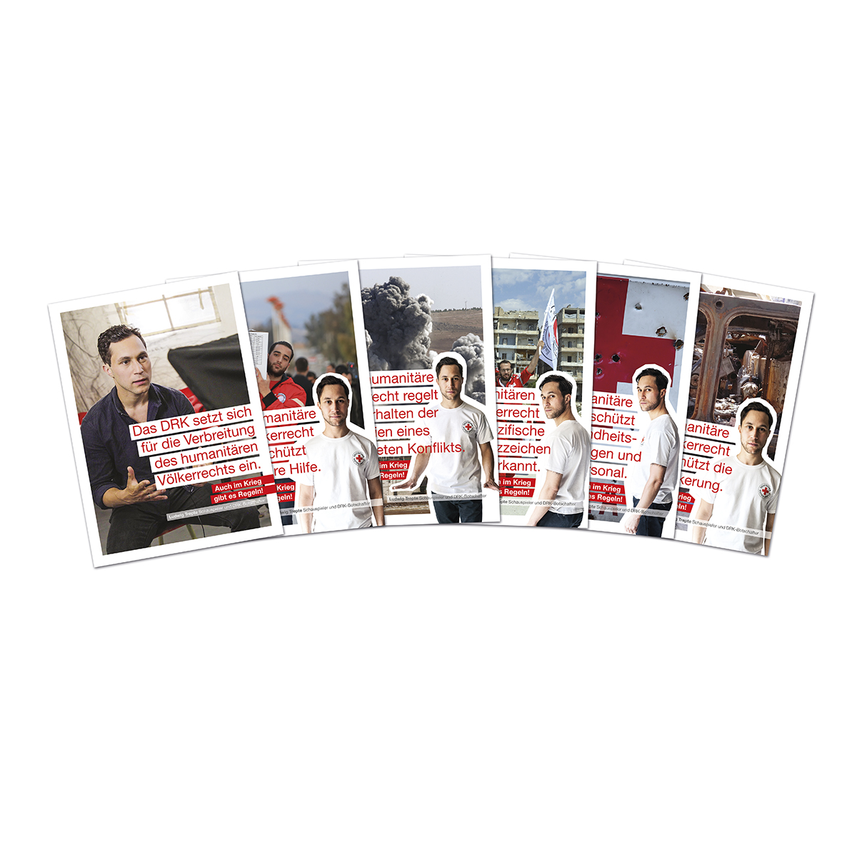 Postkartenset zum humanitären Völkerrecht VE = 120 Stück (6 verschiedene Motive)