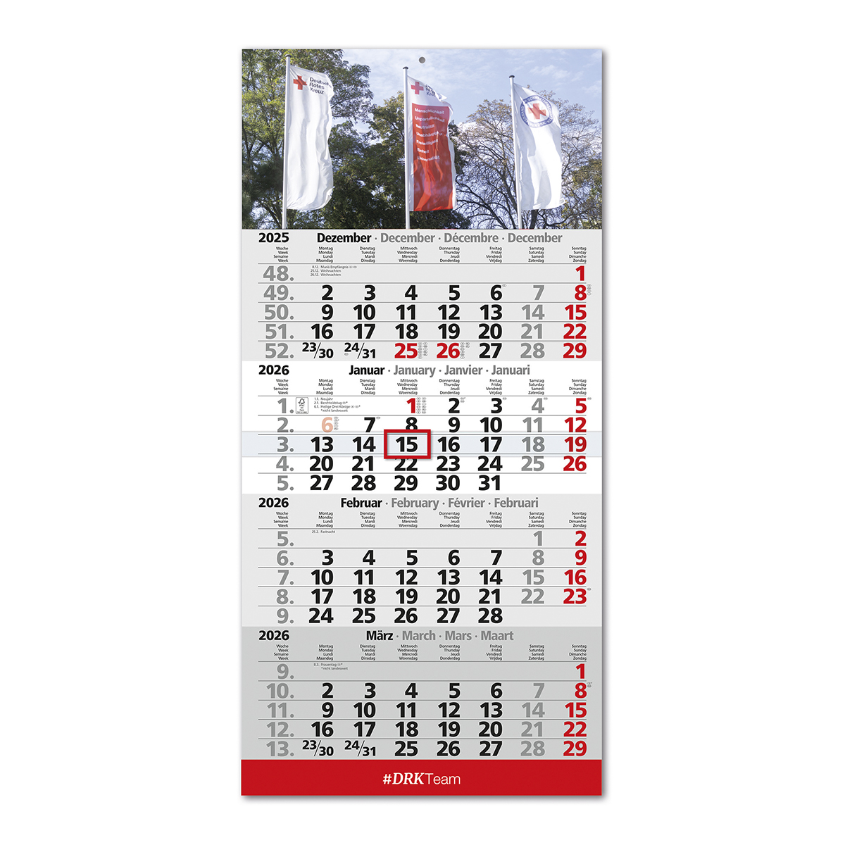 4-Monatswandkalender 2026, VE = 10 Stück 4-Monatswandkalender 2026 mit VE = 10 Stück