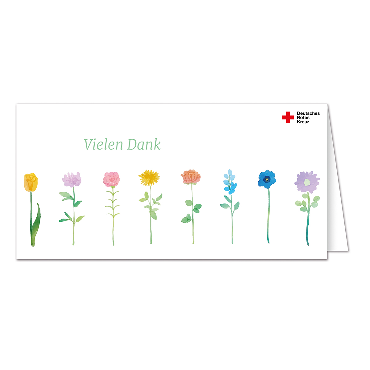 Grußkarte, Blumenillustration, Dankeschön, Viel Dank, Dekorkarte