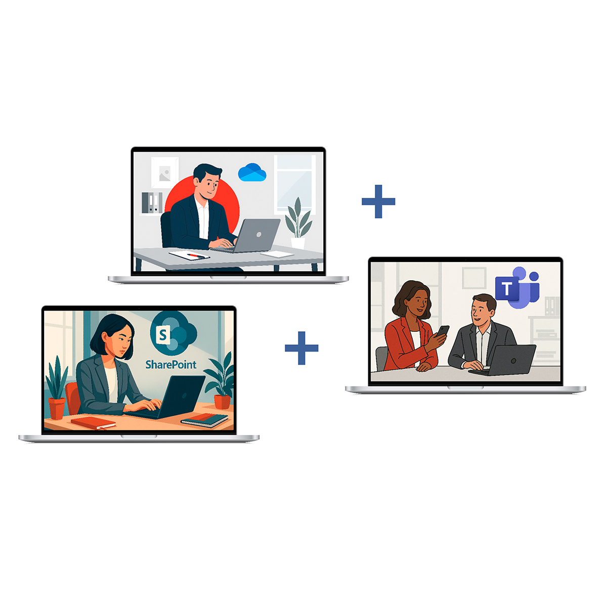 E-Learning-Set Microsoft 365 Laptop, PC, Erwachsener, Person, Frau