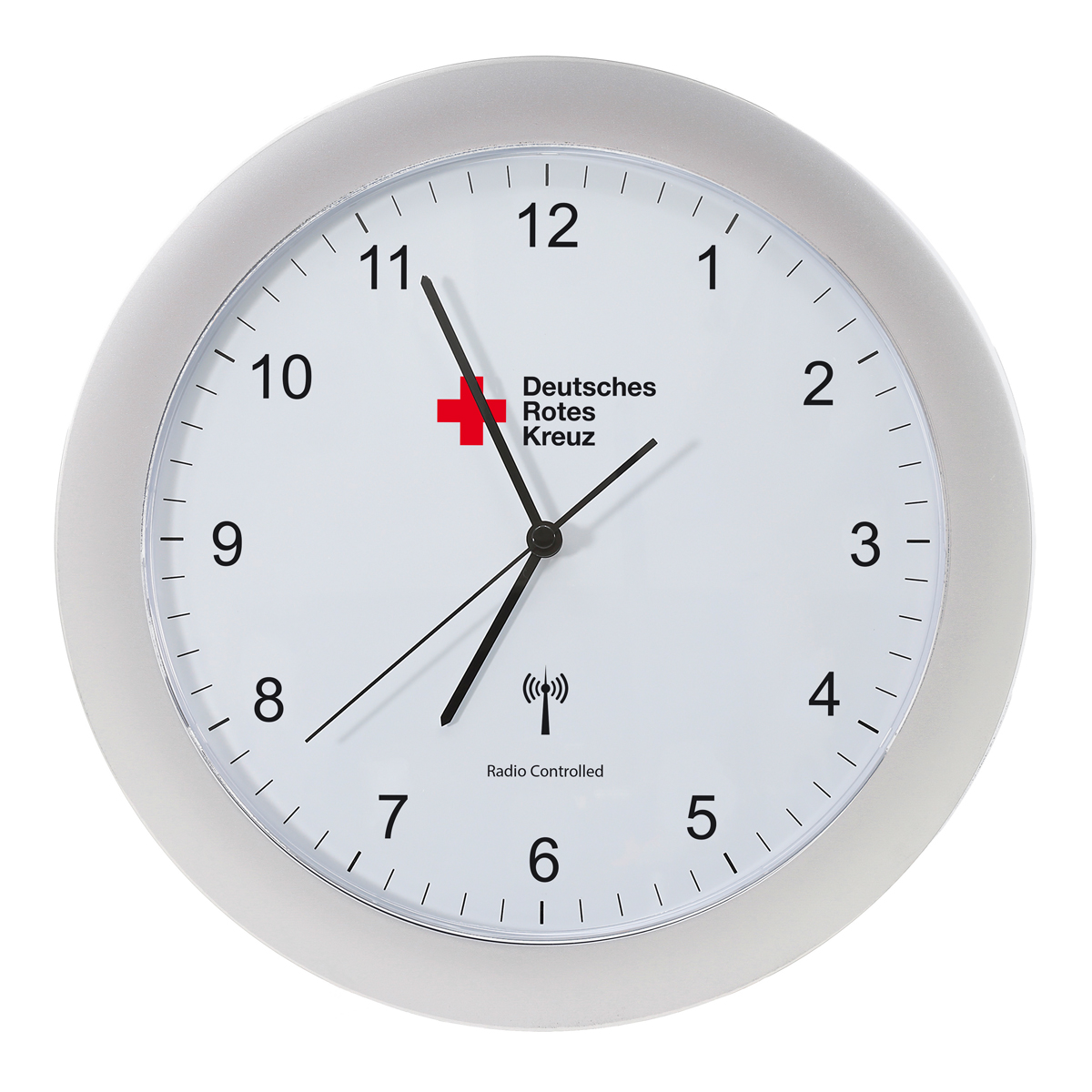 Funk-Wanduhr mit Farbe: Silber