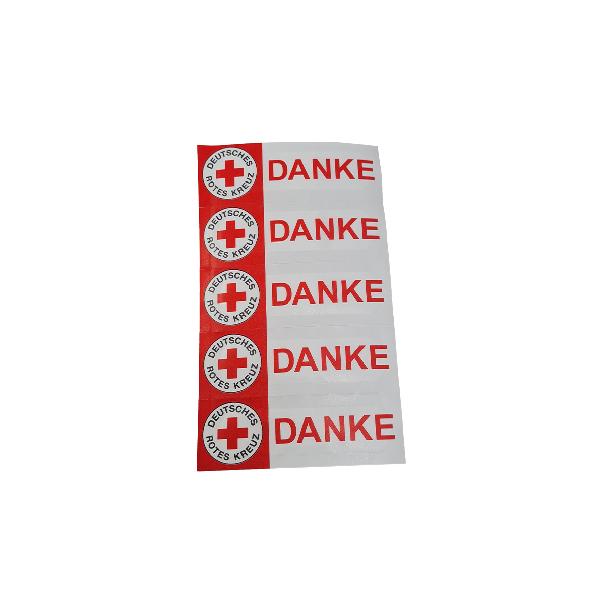 Pflasterstrips mit Danke-Aufdruck, Format: 1,9 x 7,2 cm, VE = 1.000 Stück