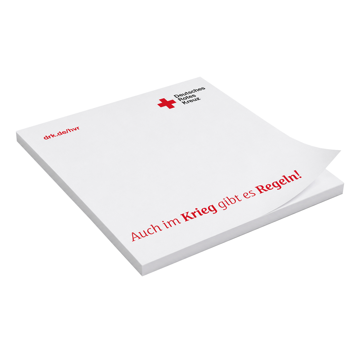 Notizkarte, Kartenpapier, Rotes Kreuz, Kampagnenmaterial, Gedruckte Botschaft