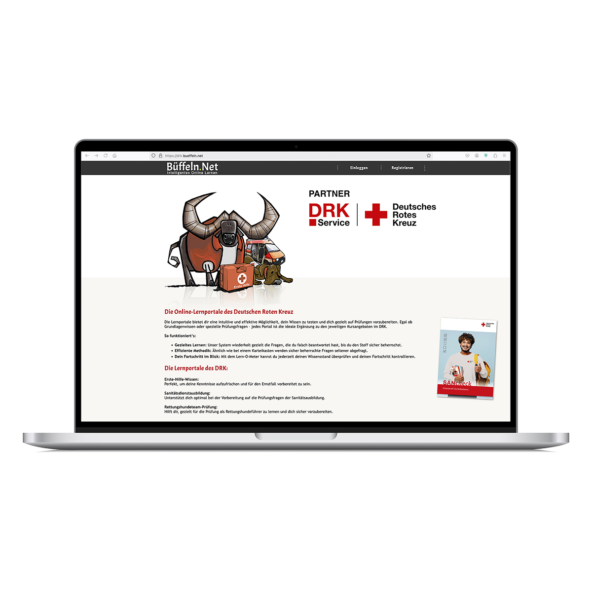 Digitaler Zugang zum Arbeitsheft Sanitätsdienst (Sancheck) Logo, Person, Logo
