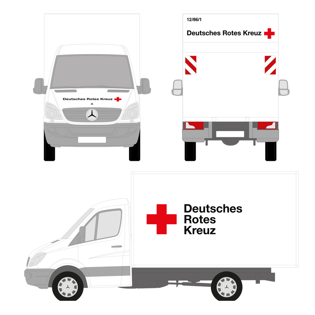 Fahrzeugb. DRK Kleintransp. z.B. Mercedes Transporter