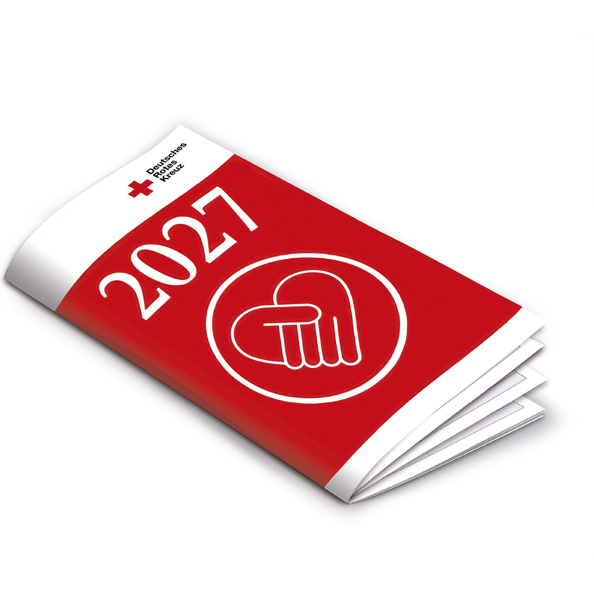 Mini-Kalender 2026 mit VE = 25 Stück, Essen, Ketchup, Werbung, Rotes Design, Jahreskalender, Notizbuch, Deckblatt, Logo