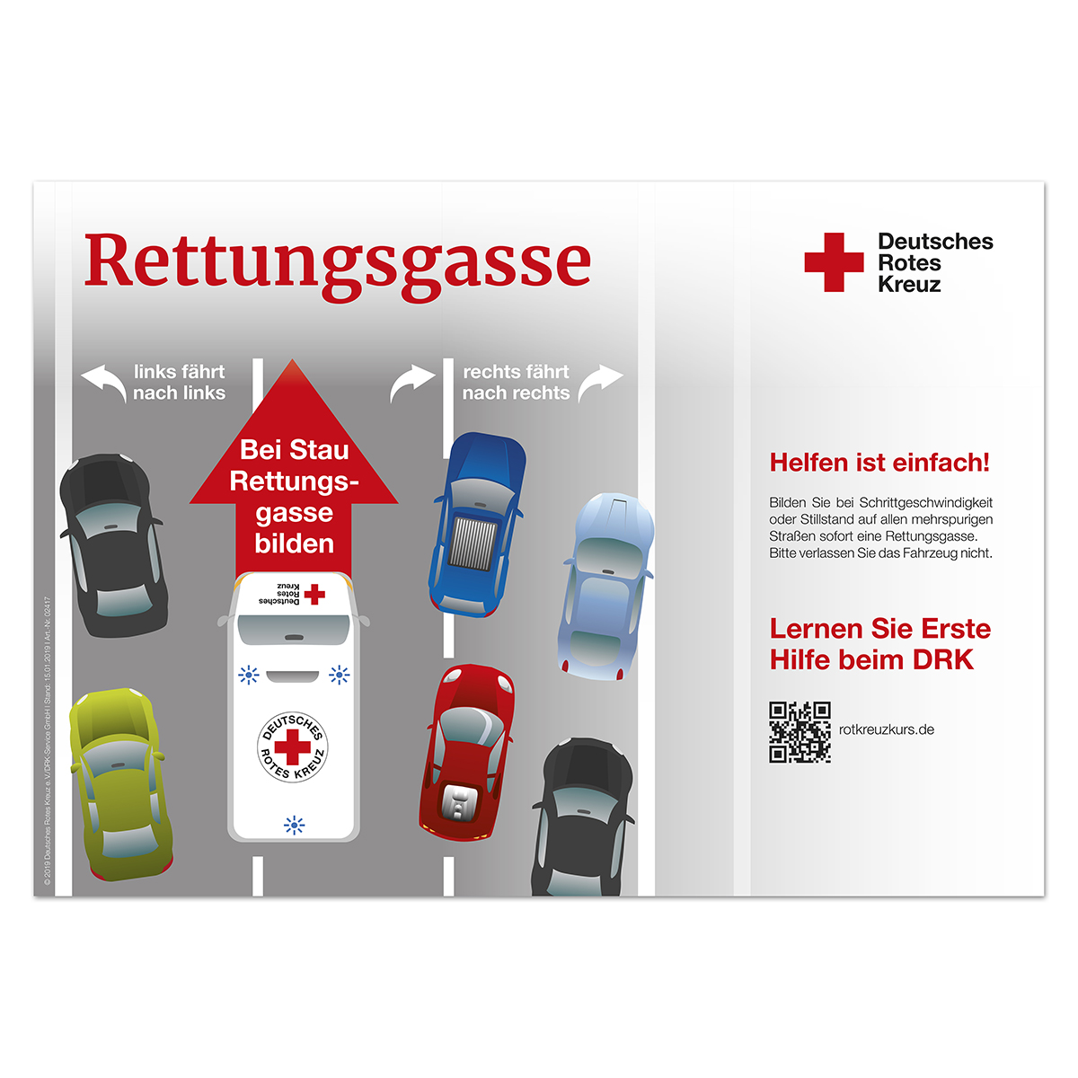 Plakat Rettungsgasse bilden mit VE = 5 Stück