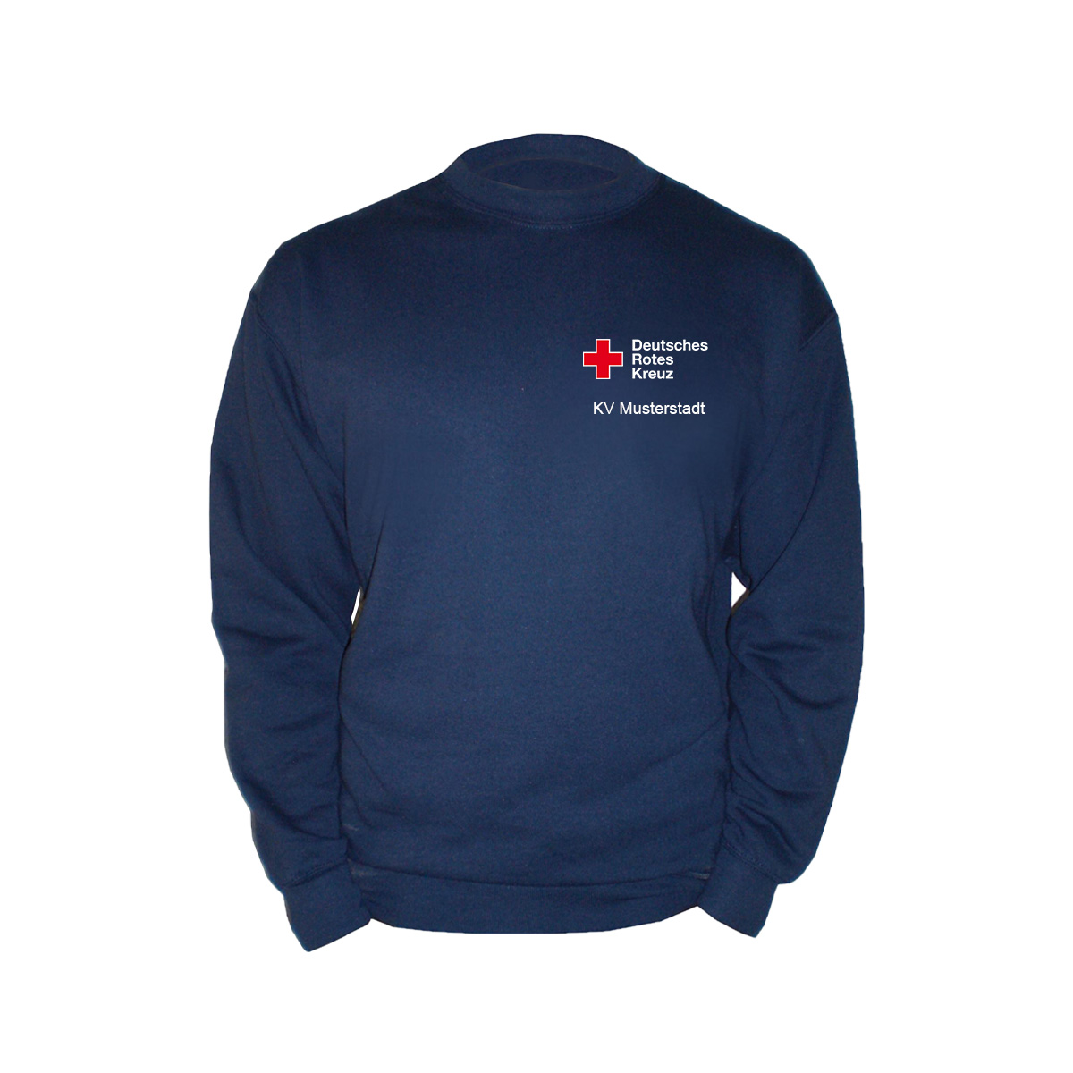 Sweatshirt navy mit Druck Kompaktlogo und Zusatzzeile vorn