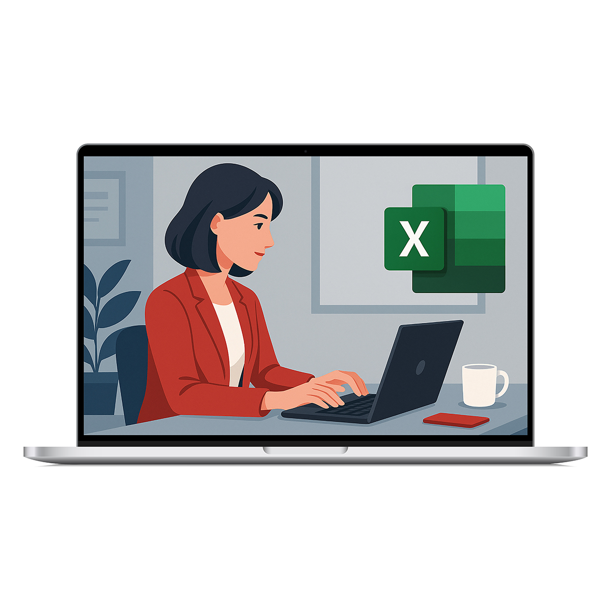 E-Learning-Modul Microsoft Excel 2021, Basis Computer, Laptop, PC, Person, Frau