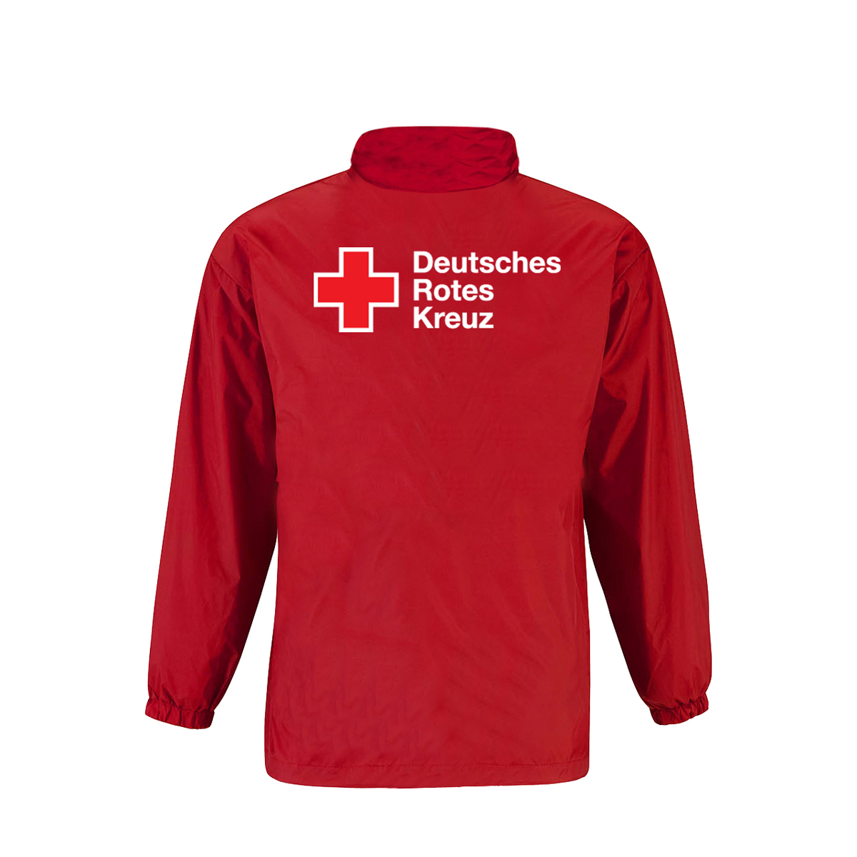 Regenjacke rot mit Druck Kompaktlogo beidseitig