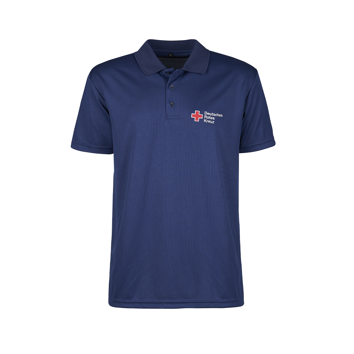 Poloshirt navy, Stick Kompaktlogo, aus recyceltem Polyester Poloshirt navy mit Stick Kompaktlogo, aus recyceltem Polyester