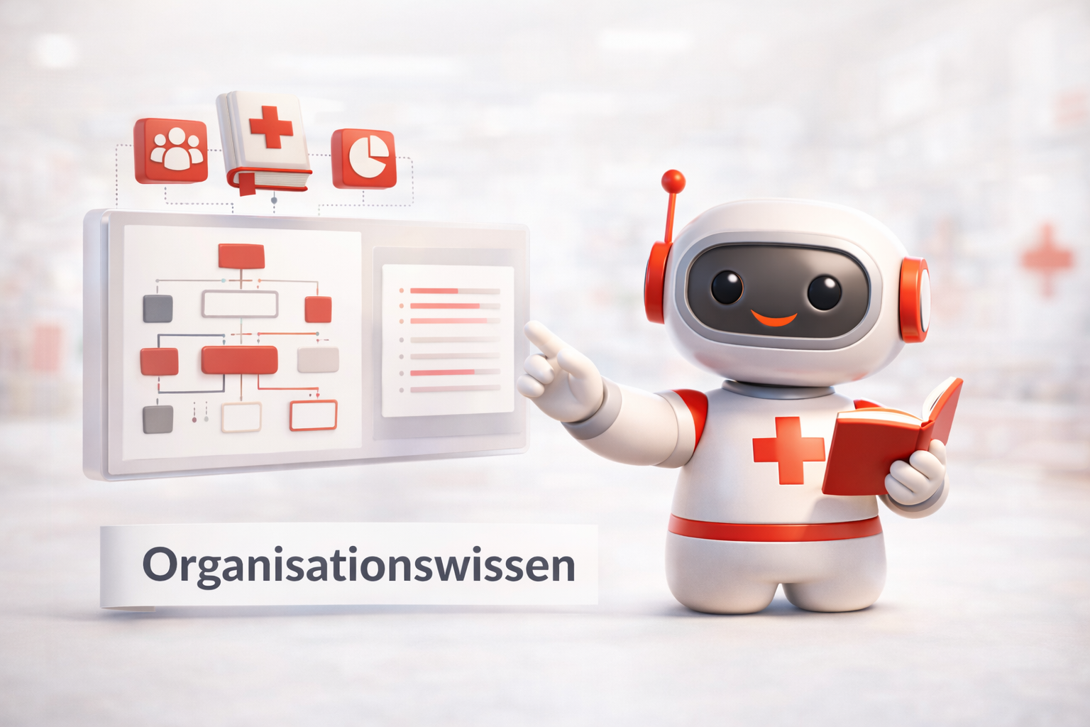 Robot, Medizinische Hilfe, Bildschirm, Organsationswissen, Helfer