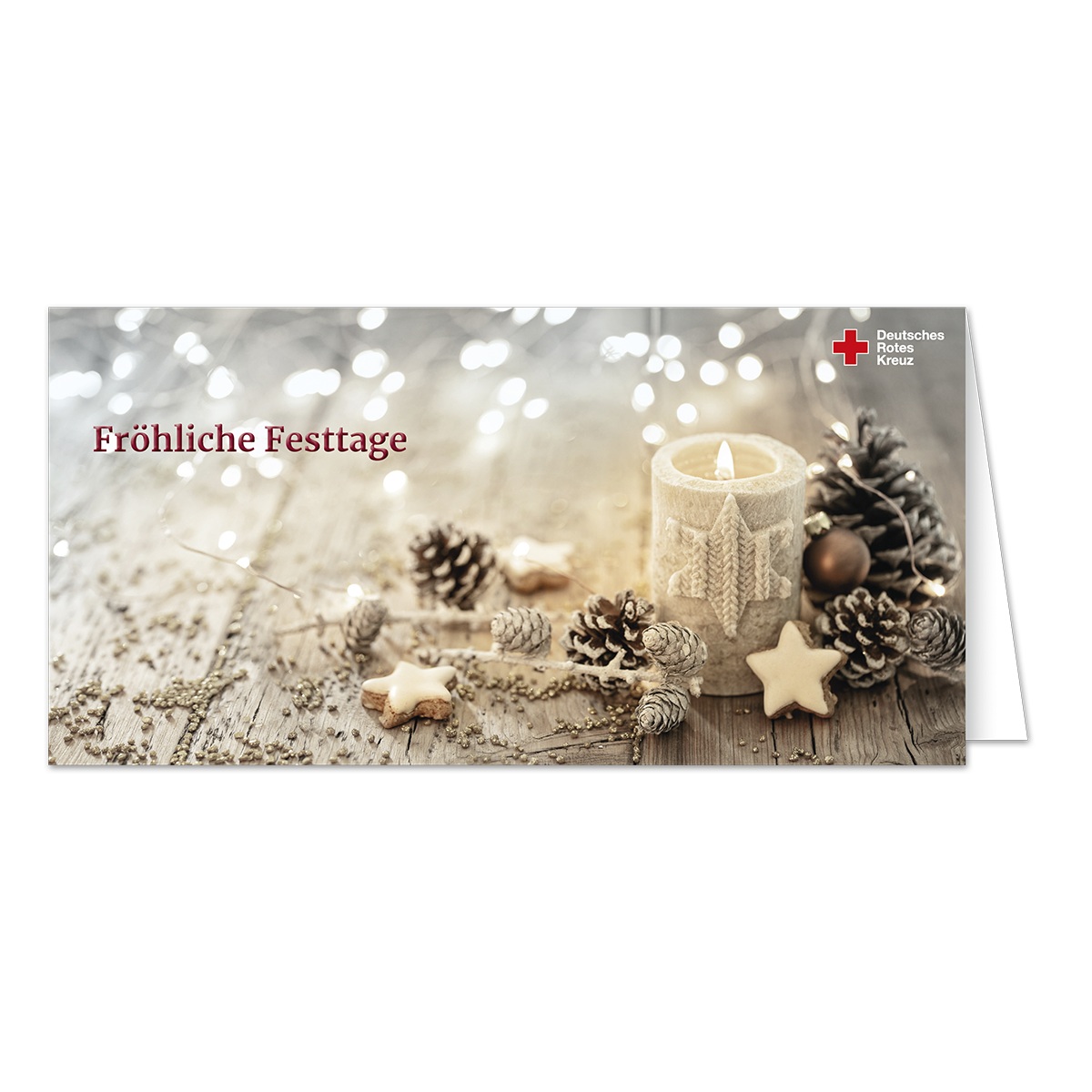 Weihnachtskarte Fröhliche Festtage Motiv "Kerze creme", VE = 10 Stück Weihnachtskarte Fröhliche Festtage Motiv "Kerze creme" mit VE = 10 Stück