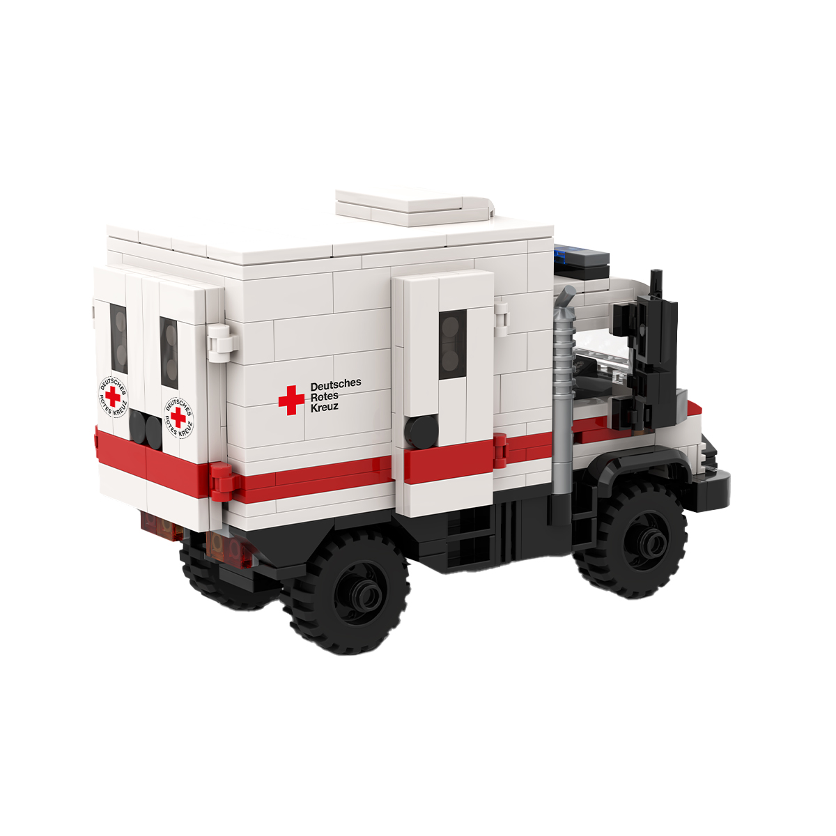 Notfallwagen, Rotes Kreuz, Kofferraummodell, LEGO Fahrzeug, Weiß-rot