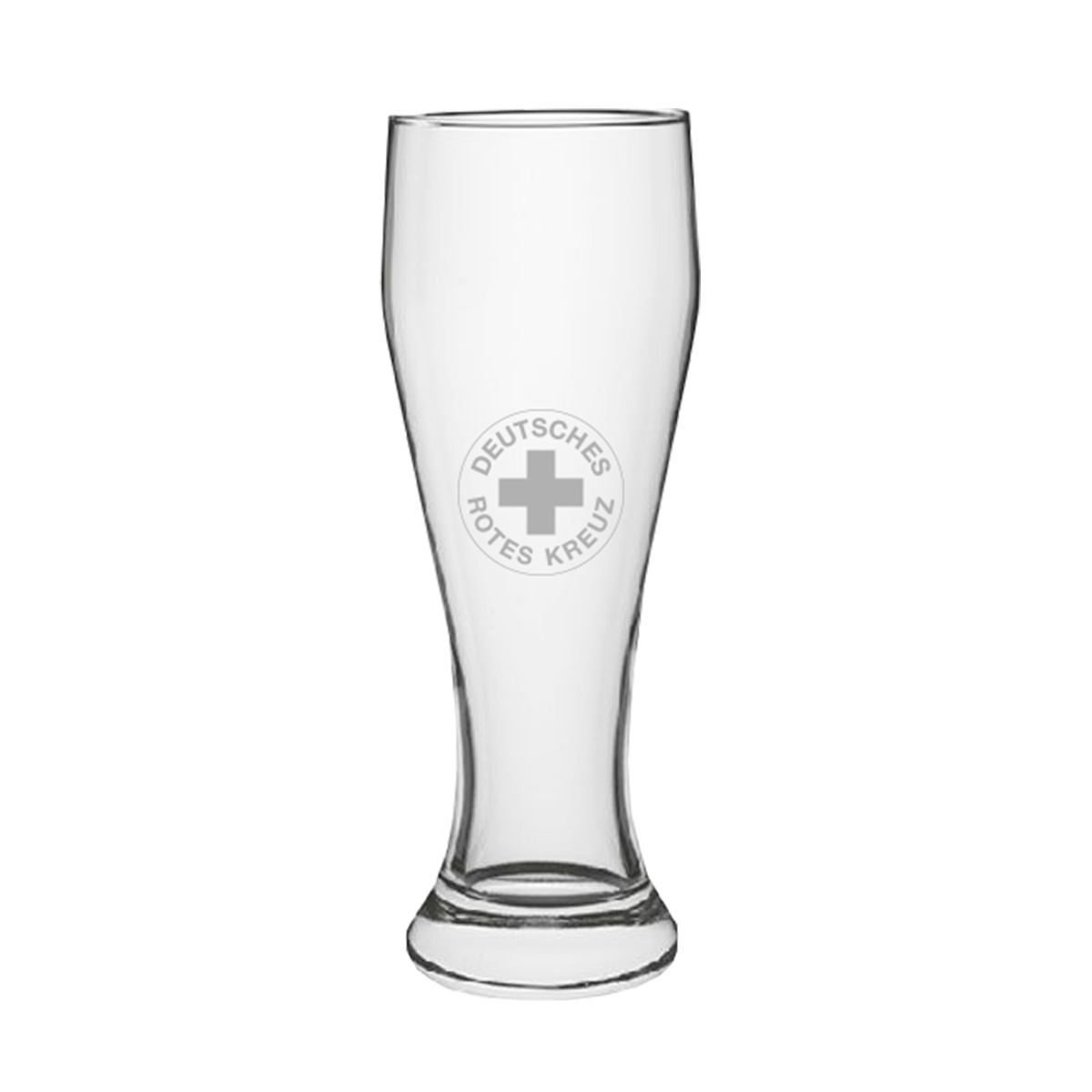 Weizenglas mit DRK-Rundlogo, Inhalt: 0,5l, VE = 6 Stück Weizenglas mit DRK-Rundlogo, Inhalt: 0,5l, VE = 6 Stück